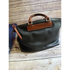 Dooney & Bourke Dillen Crossbody Satchel Navy & Tan Pebbled Leather